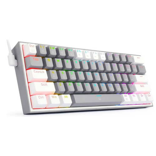 Redragon FIZZ K617 60% Mechanical Keyboard  English & Arabic Keys Gray/White | K617-RGB